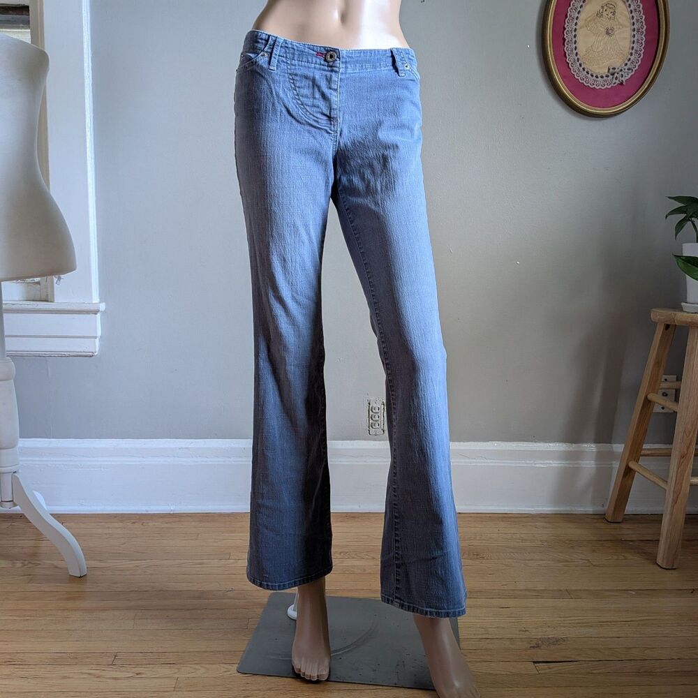 Vintage Y2K Tommy Hilfiger Jeans Low Rise Flare Button Fly Preppy Size 7
